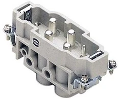Harting 09 38 006 2601 Kaiščio įdėklas Han® Com 4 + 2 + PE Varžtai 1 vnt.