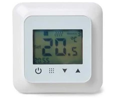 Termostatas HEATCOM, HC60, su ekranu, kabinamas, baltas