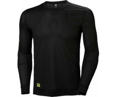 Helly Hansen Darbo aprangos „Lifa“ apatiniai marškinėliai su apvalia kaklo iškirpte 75105, juodi, XL dydis