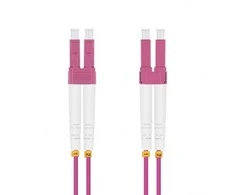 helos LWL Patchkabel OM4 Duplex 3,0mm LC-LC 50/125µm erikaviolett 15m LSZH