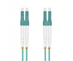 helos LWL Patchkabel OM3 Duplex 3,0mm LC-LC 50/125µm aqua 0,5m LSZH