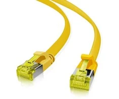 „helos“ jungiamasis kabelis „Cat 6a“ itin plonas U/FTP RJ45 geltonas 10m AWG32