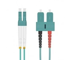 helos LWL Patchkabel OM3 Duplex 3,0mm LC-SC 50/125µm aqua 1,5m LSZH