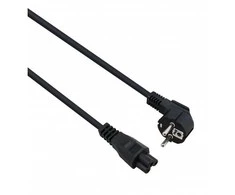 helos Netzanschlusskabel, Schutzkontaktstecker 90° auf C5, juodas, 3,0m