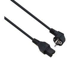 helos Netzanschlusskabel, Schutzkontaktstecker 90° auf C15, juodas, 1,8m