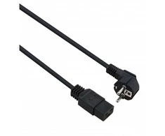 helos Netzanschlusskabel, Schutzkontaktstecker 90° auf C19, juodas, 1,8m