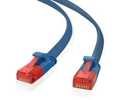 „helos“ jungiamasis kabelis „Cat 6 Ultraflach U/UTP RJ45“, mėlynas, 0,5 m, AWG32