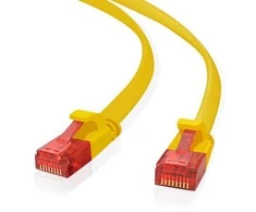 helos Patchkabel Cat 6 Ultraflach U/UTP RJ45 gelb 7,5m AWG32