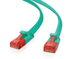 helos Patchkabel Cat 6 Ultraflach U/UTP RJ45 grün 10m AWG32