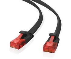 helos Patchkabel Cat 6 Ultraflach U/UTP RJ45 juodas 15m AWG32