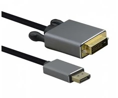 helos Anschlusskabel, DisplayPort Stecker/DVI Stecker, PREMIUM, 1,0m, juodas