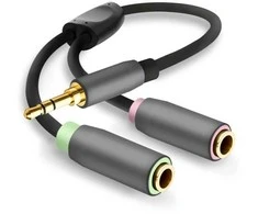 helos Adapterkabel, Klinke 3,5mm Stecker/2x Klinke 3,5mm Buchse,PREMIUM, juodas