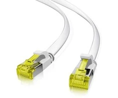 „Helos“ jungiamasis kabelis „Cat 6a Ultraflach U/FTP RJ45“ baltas 5m AWG32