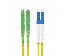 Helos šviesolaidinis kabelis E2000® APC (LSH)/LC Duplex 9/125 µm OS2 geltonas 1,0 m