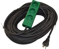 dva Mėlynas ELECTRIC kabelių rinkinys - 25M - su 3 lizdais - lieto kištuko - kabelis: 3x1.5 mm2 guma-neoprenas