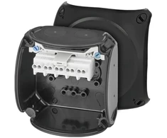 Hensel 62000335 ATEX skirstomoji dėžutė 2 ir 22 zonoms IP66 93x93x62mm juoda 5x2,5 mm2 Cu KX 0202 C