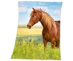 Herding Kocyk polarowy 130x160 Koń na łące 5108 Konik Horse pled dziecięcy