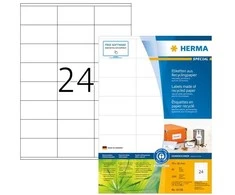 HERMA 10728, Balta, Lipni spausdintuvo etiketė, Iškirpta etiketė, A4, Popierius, Lazerinis / Rašalinis