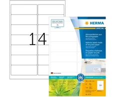 HERMA 10731, Balta, Lipni spausdintuvo etiketė, Iškirpta etiketė, A4, Popierius, Lazerinis / Rašalinis