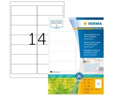 HERMA 10731, Balta, Lipni spausdintuvo etiketė, Iškirpta etiketė, A4, Popierius, Lazerinis / Rašalinis