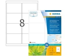 HERMA 10732, Balta, Lipni spausdintuvo etiketė, Iškirpta etiketė, A4, Popierius, Lazerinis / Rašalinis