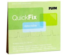 Plum Diagnostinės pleistrai PLUM QuickFix Detectable, įdėklas, 45 vnt., mėlyna