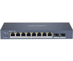 Šakotuvas 10 prievadų, 8 PoE prievadų komutatorius Hikvision DS-3E1510P-EIV2