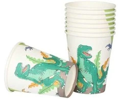 Hisabjoker Ab Dinozaurų popieriniai puodeliai, 8 vnt.