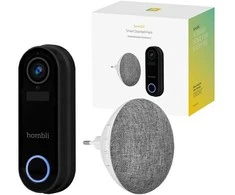 Hombli - Išmanusis durų skambutis 2, reklaminis rinkinys (durų skambutis 2 + varpelis 2), juodas