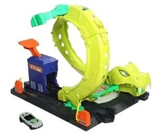 Hot Wheels Mattel HW City Twisted Snake Track + JBM63 /2 automobilis