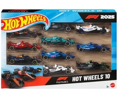 Mattel Hot Wheels F-1 lenktynės 1:64 10 dalių pakuotė