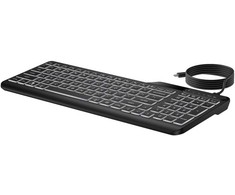 HP 405 Multi-Device su pašvietimu Klaviatūra su laidu, Full-size (100%), su laidu, USB, Membrane, Juodas