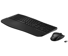 Klaviatūra HP 680 Comfort dviejų režimų klaviatūros ir pelės derinys, viso dydžio (100 %), belaidė, radijo dažnio belaidė + „Bluetooth“, QWERTY, juoda, pelė pridėta