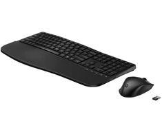 Klaviatūra „HP 685 Comfort“ dviejų režimų klaviatūros ir pelės derinys, viso dydžio (100 %), belaidė, radijo dažnių belaidis ryšys + „Bluetooth“, juoda, pelė pridėta