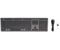 Klaviatūra HP KBD 720Multi-DeviceRchrgblWL FR, viso dydžio (100 %), belaidis, USB + „Bluetooth“, juodas