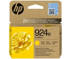 HP 924e EvoMore geltona originali rašalo kasetė, didelės (XL) talpos, geltona, 1 vnt., 800 puslapių, vienas paketas