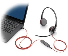 HP „Poly Blackwire 3225“ stereo USB-C ausinės + 3,5 mm kištukas + USB-C/A adapteris (didmeninė prekyba) (209747-201/209751-201)