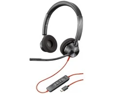 HP POLY Blackwire 3320 „Microsoft Teams“ sertifikuotos USB-C ausinės, Laidinis, Biuras / Skambučių centras, 130 g, Ausinės su mikrofonu, Juoda
