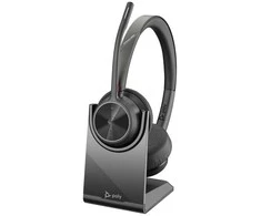 Ausinės Hewlett Packard (HP) POLY Voyager 4320 „Microsoft Teams“ sertifikuotos USB-A laisvų rankų įranga + BT700 adapteris Laidinis ir belaidis Biuro / skambučių centro USB A tipo „Bluetooth“ Juoda