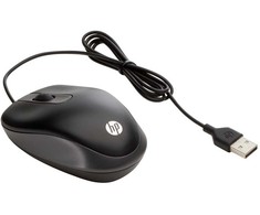 HP USB kelioninė pelė, skirta abiem rankoms, optinė, USB A tipo, 1000 DPI, juoda