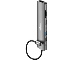„Goobay Slim USB HUB“ – 8 prievadų USB šakotuvas su HDMI™ ir RJ45 jungtimis, 5 Gbit/s