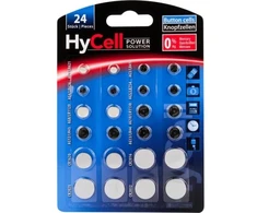 „HyCell“ mygtukų elementų rinkinys po 2x AG 1, AG 3, AG 4, 5 AG, AG 8, AG 10, AG 12, AG 13 ir 2x CR 1620, CR 2016 CR 2025 CR 2032