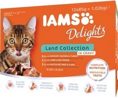 IAMS Delights MP LND GRAVY konservuotas pašaras katėms, 12x85 g