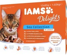 IAMS Delights MP SEA GRAVY konservuotas pašaras katėms, 12x85 g
