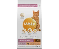 Iams CAT Vitality Adult/Senior Sensitive Digestion kalakutienos pašaras 3kg