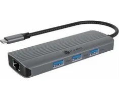 ICY BOX nešiojamųjų kompiuterių prijungimo stotelė, 6 viename, PD1, 1xUSB-C, 3xUSB-A, 1xHDMI, 1xVGA, 100W