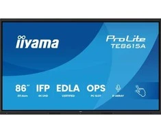 „IIYAMA TE8615A-B1AG“ 86 colių stilingas IFP monitorius „iiWare21E“ 3840x2160 UHD IPS „Android“ 14, 16/128 GB, 2xHDMI DP, 2xUSB-C, VESA 600x400