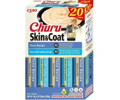 INABA Churu Skin&amp;Coat Tuna skanėstai katėms - 20 x 14 g