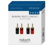 „Inakustik 0081471“, 4 mm bananinis kištukas, juodas, raudonas, kištukas, tiesus, 16 mm², 4 vnt.