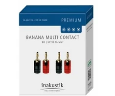 „Inakustik 0081471“, 4 mm bananinis kištukas, juodas, raudonas, kištukas, tiesus, 16 mm², 4 vnt.